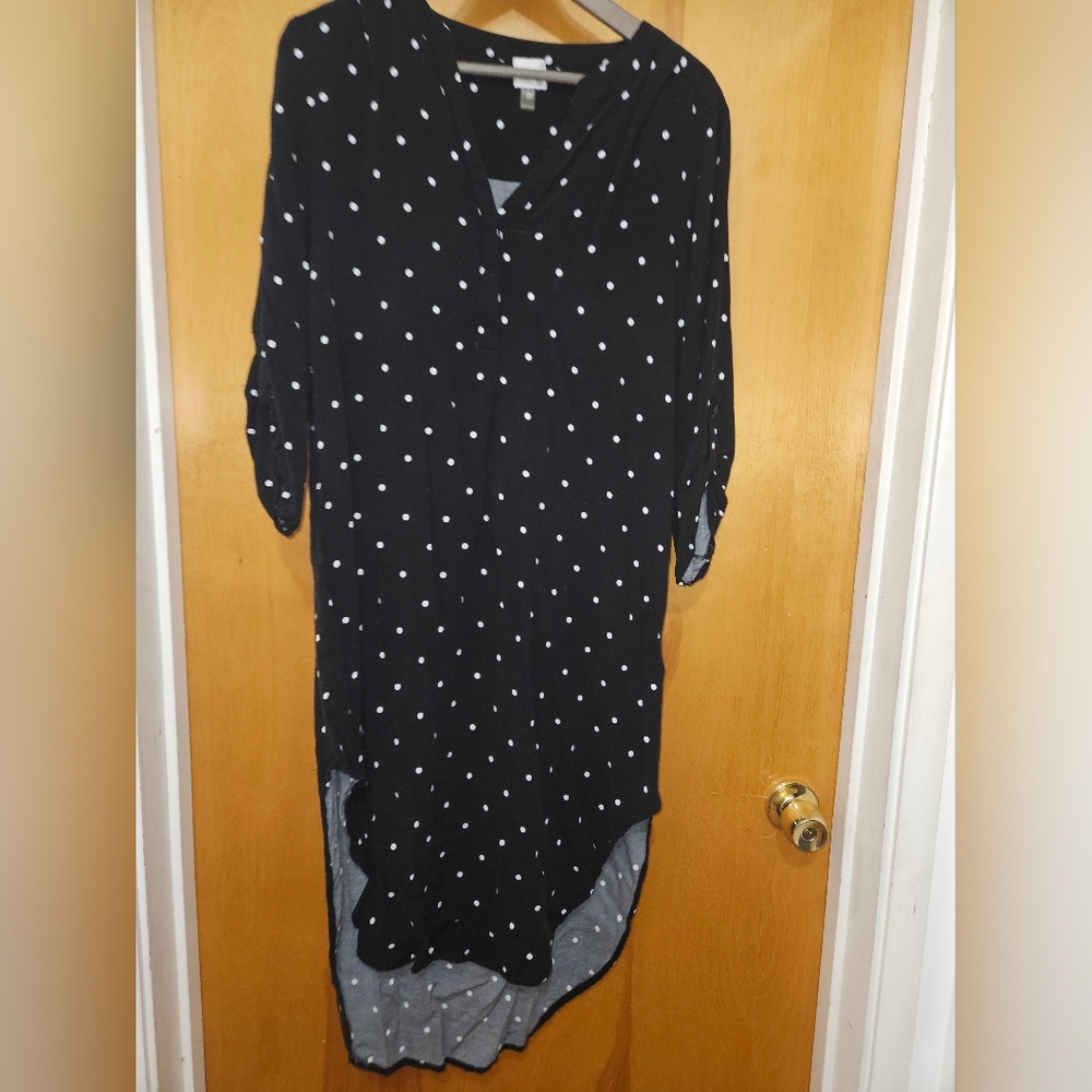 Black Polka dot shirt dress